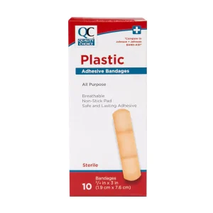 QC Adhesive Strips Plastic 3/4 x 3 10ct
