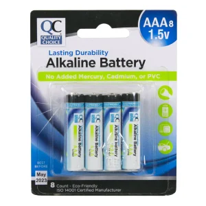 QC Alkaline Battery AAA 8ct