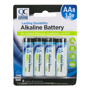 QC Alkaline Battery AA 8ct