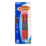 Bazic Oil Gel Pen Red 3pk