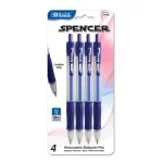 Bazic Spencer Retractable Pen Blue 4pk