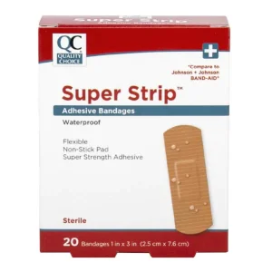QC Bandages Super Strip Water Proof 1x3 20ct