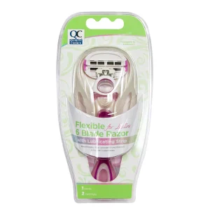 QC 6 Blade  Razor Ladies 1ct 2 catridge